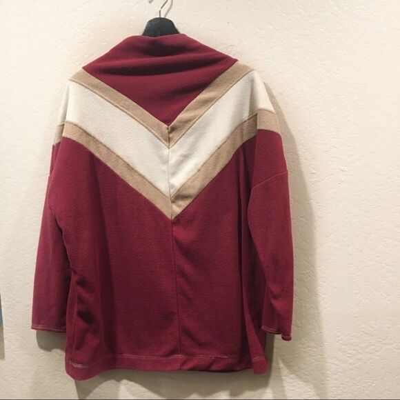 Blu Pepper Burgundy Color Block V Stripe Retro Sm - Picture 4 of 6